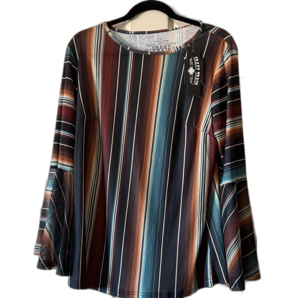 Crazy Train Women's Brown and Black Blouse